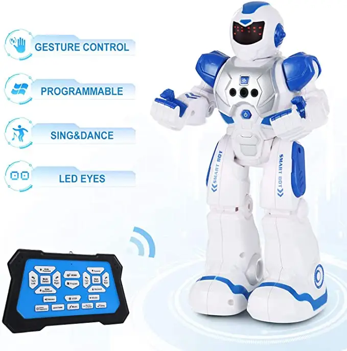 Figura de acción inteligente de Control remoto para niños, juguete educativo de Robot de Control remoto eléctrico para niños