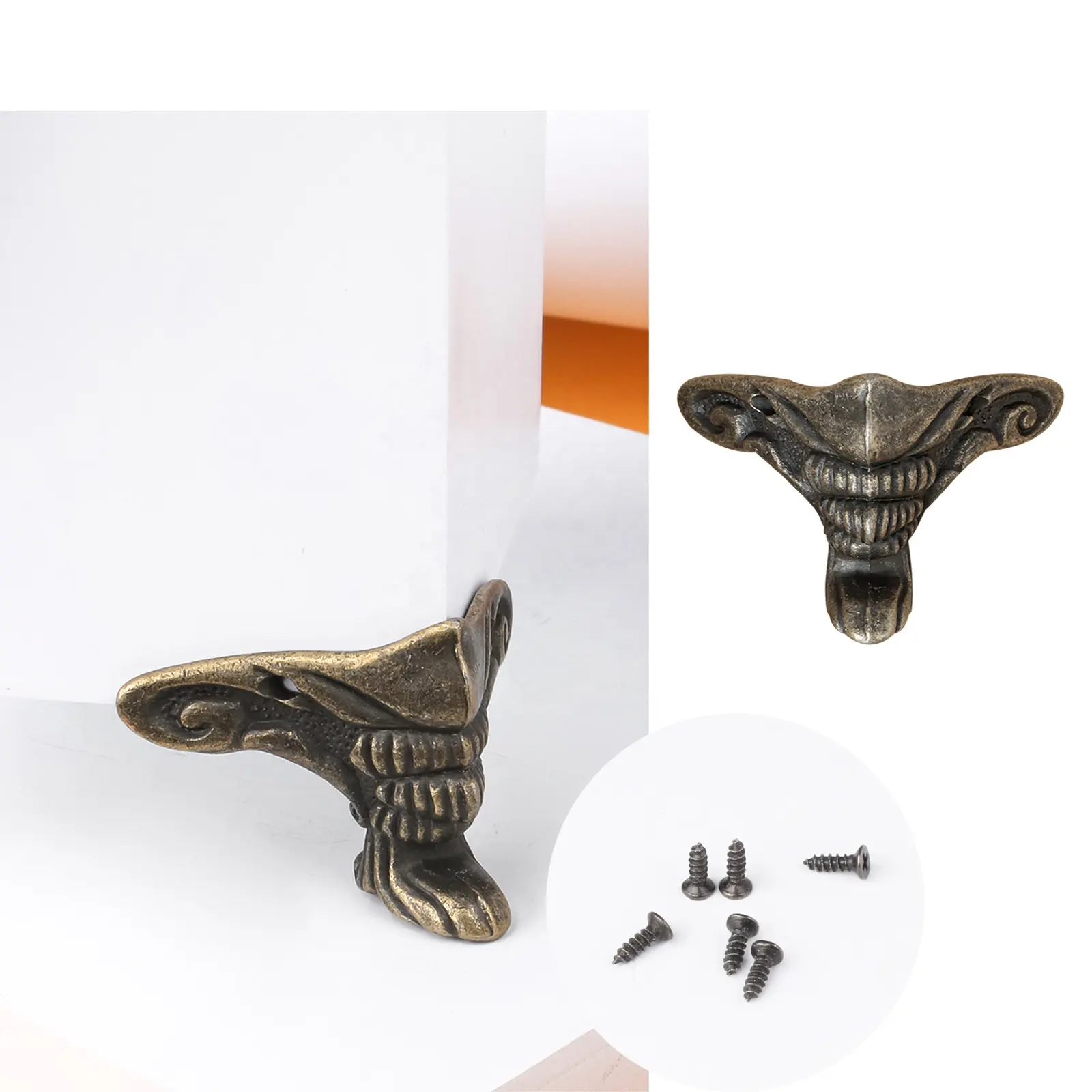 Dekorative Füße des antiken Elefanten rüssel bodens, Holzkiste, Geschenk box, Eckschutz legierung sfüße, Bronze füße