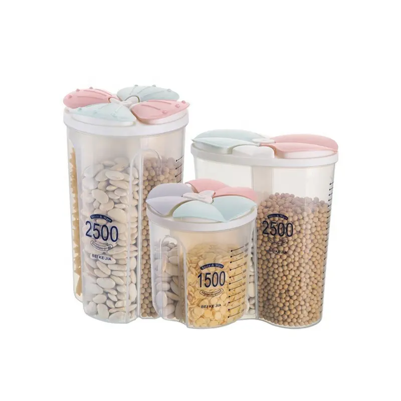 環境にやさしい製品茶豆穀物瓶食品貯蔵タンクホームキッチン用プラスチック食品容器
