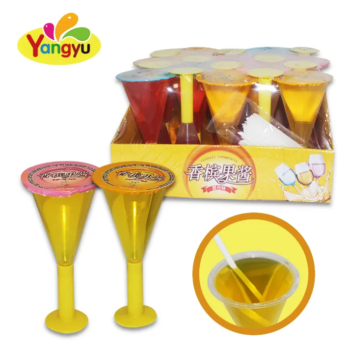 Bebida favoravel das crianças em forma de copo de vinho Halal suco de frutas sabor suco gelatina