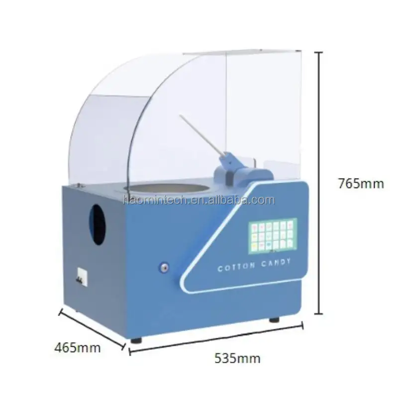 Vente électrique bleue Machine à barbe à papa de poids de sortie de pièces alimentaires industrielles en acier inoxydable blanc personnalisé