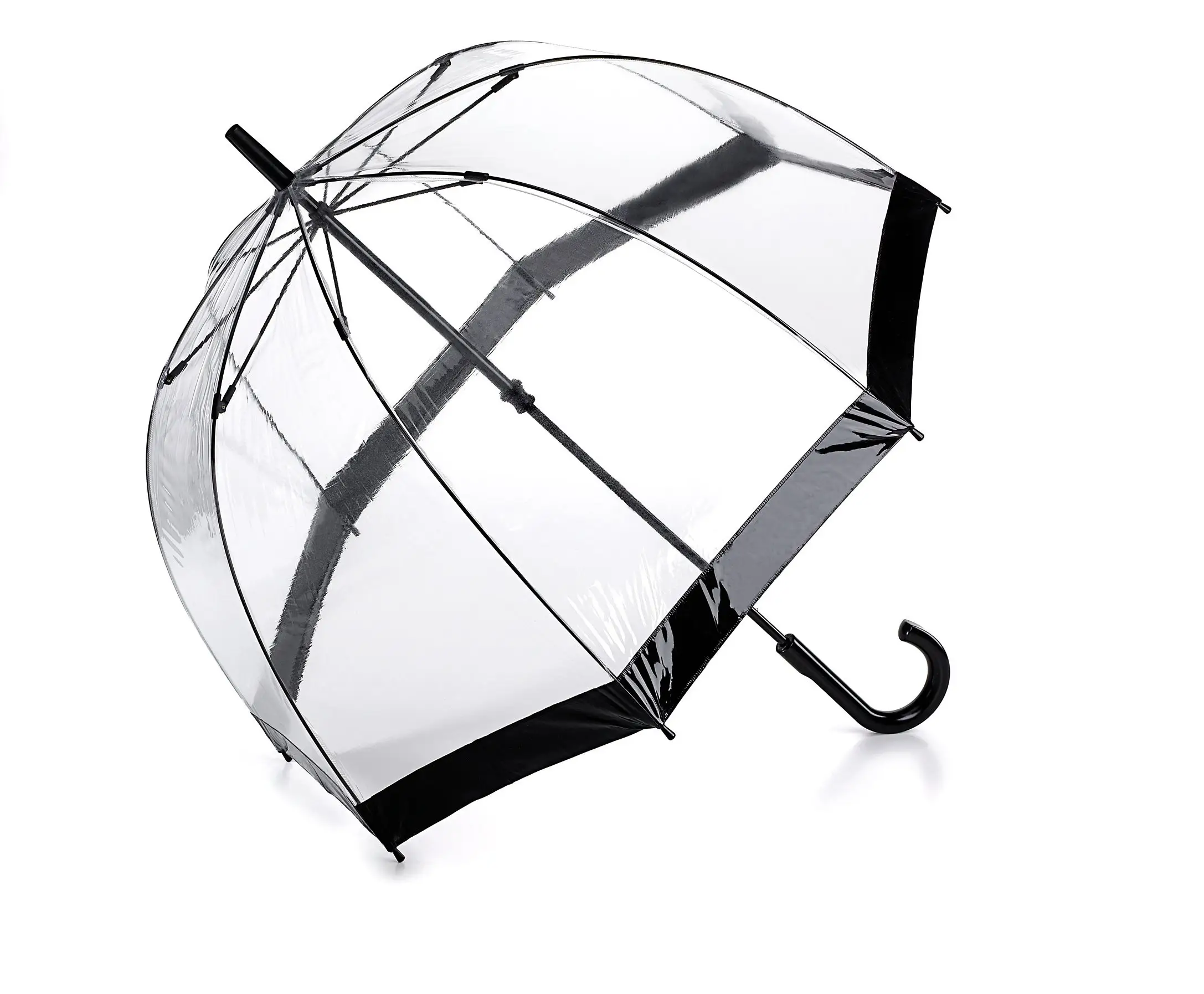 新デザインカスタムロゴ防風自動オープン鳥かごストレート透明傘