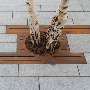 花园铁锈钢格板户外科尔顿树格栅钢树护板 - Product Image 2