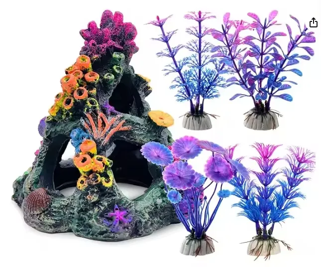 Adornos de coral, paisaje de pecera, Concha, estrella de mar, luminiscencia, decoración de acuario