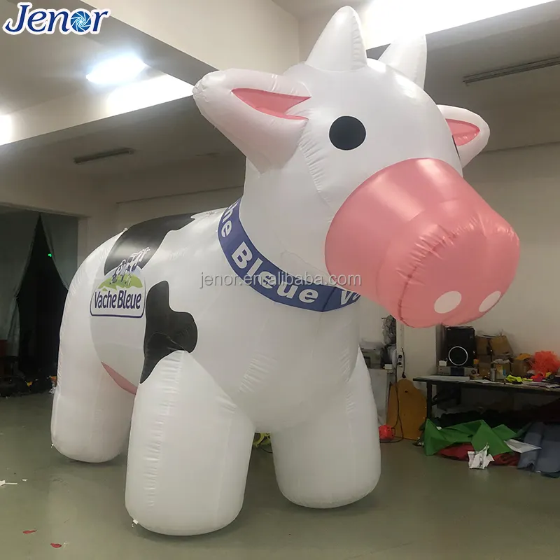 Dessin animé gonflable géant de vache à lait de publicité de lait de poudre de lait pour la promotion
