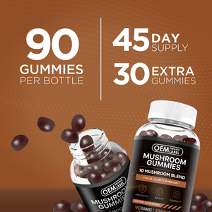 Thấp moq nấm Gummies não tăng cường hỗ trợ nấm sư tử bờm Gummies Reishi nootropic thư giãn Gummy OEM - Product Image 5