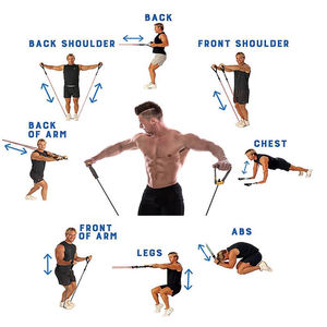 Versátil juego de bandas de resistencia de gancho de 11 piezas tubos de tonificación bucle gimnasio en casa entrenamiento elasticidad ejercicio látex Tpe Material - Product Image 6