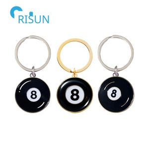 พวงกุญแจบอลสระลูกบิลเลียด8แปดเม็ดสีดำเคลือบสั่งทำได้ - Product Image 2