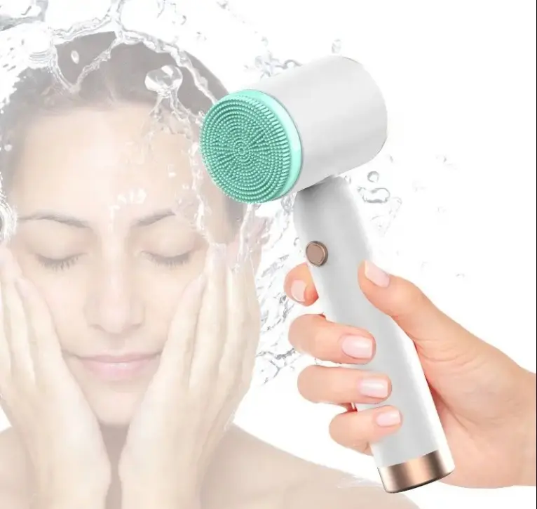 LED Display 6 Replacement Brush Heads Vibrating Rechargeable Face Wash Brush Electric Sonic Silicone Facial Cleansing Brush