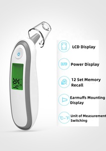 Termómetro para la frente del oído para bebés y adultos, pantalla LCD con alarma de fiebre y función de memoria, Ideal para toda la familia y la Oficina, fácil de usar