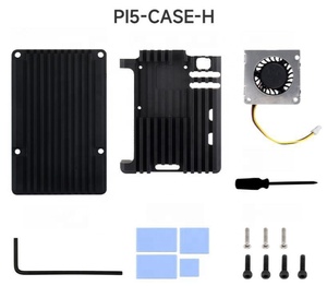 Caja de aleación de aluminio (H) para Raspberry Pi 5 con ventilador de temperatura controlada con pasta térmica, destornillador y llave hexagonal - Product Image 5