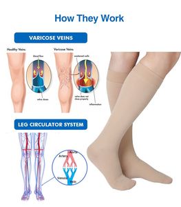 20-30mmHg abgestufte knielange Kompression strümpfe für die Schwangerschaft Medizinische Krampfadern Relief Schienbeins chienen - Product Image 4