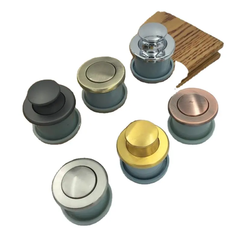 Hot simple Zinc alloy and ABS Tatami Hidden Sute Jump Press Knob Nickel Chrome drawer knobs cabinet knobs doorknob
