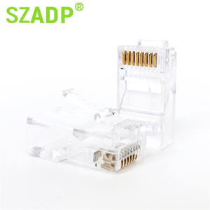 透明插头RJ45 Cat6/Cat6a/Cat5e 8P8C UTP水晶网络插头无屏蔽镀金通孔水晶头连接器 - Product Image 2