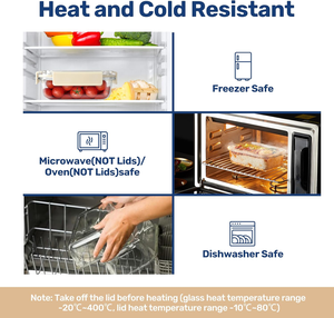 5 <span class=keywords><strong>g</strong></span>ói 22oz cao thủy tinh Borosilicate nhà bếp lưu trữ container PP có nắp đậy + Silicone con dấu kín máy rửa chén lò vi sóng an toàn - Product Image 3