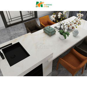 Lauren vàng trắng thiêu kết đá sứ ngói cao bóng phiến bàn thân thiện với môi chống cháy nhẹ không thấm nước - Product Image 4