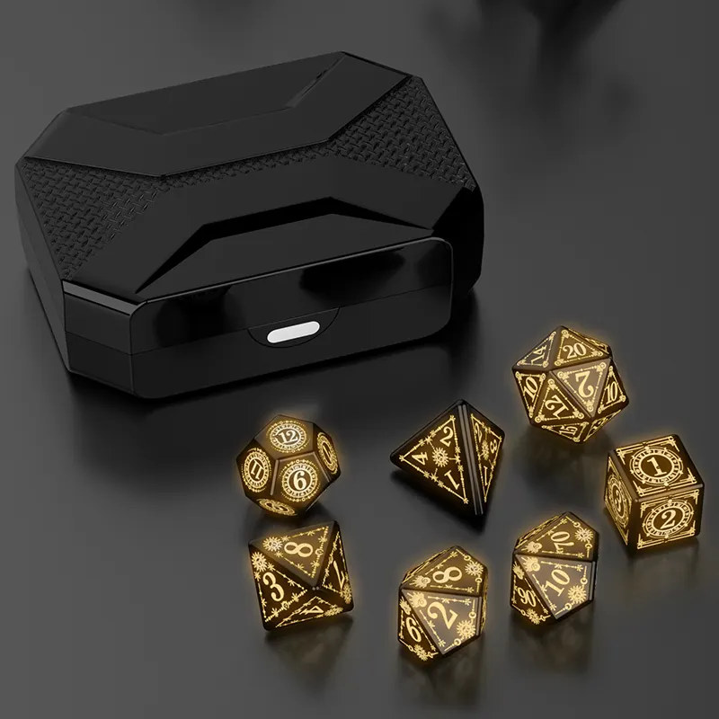 Custom DND Light Up Dungeons and Dragons 7pcs Per Set Board Game Dice Pixels The Rechargeable Electronic LED Dice