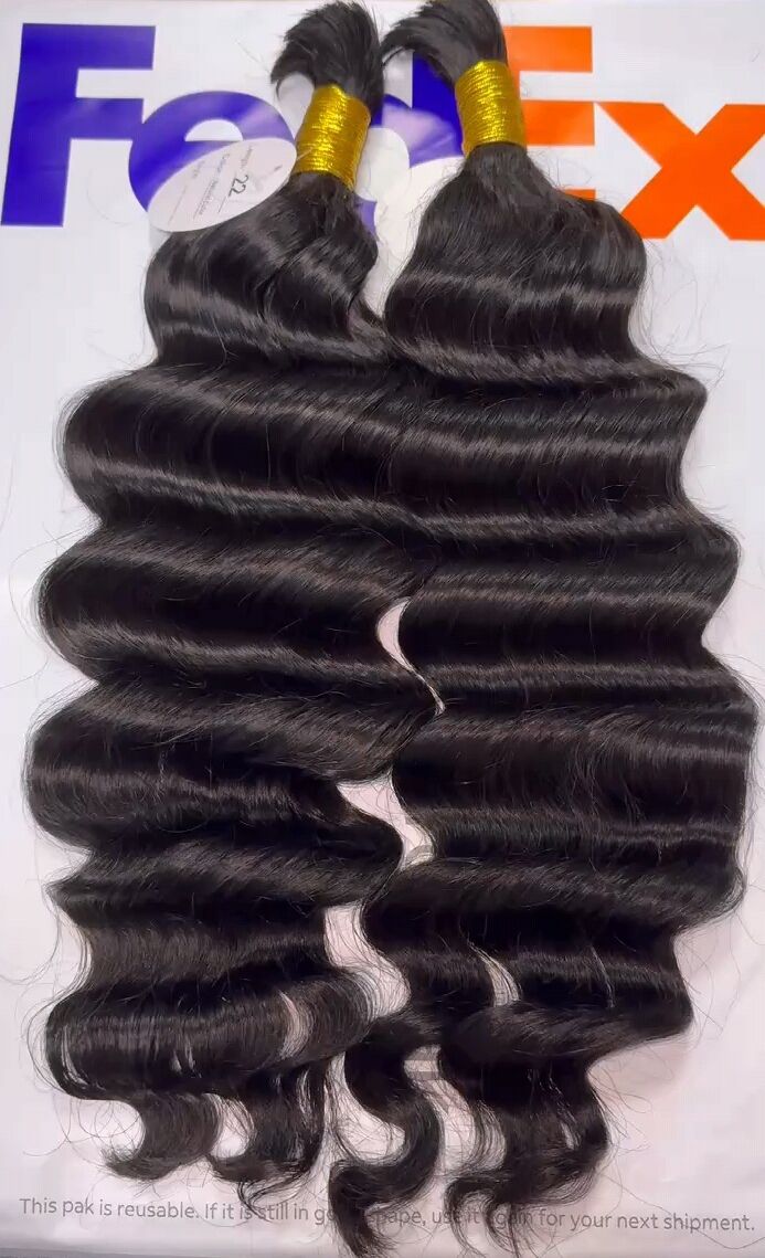 1 bundle Deep wave bulk hair