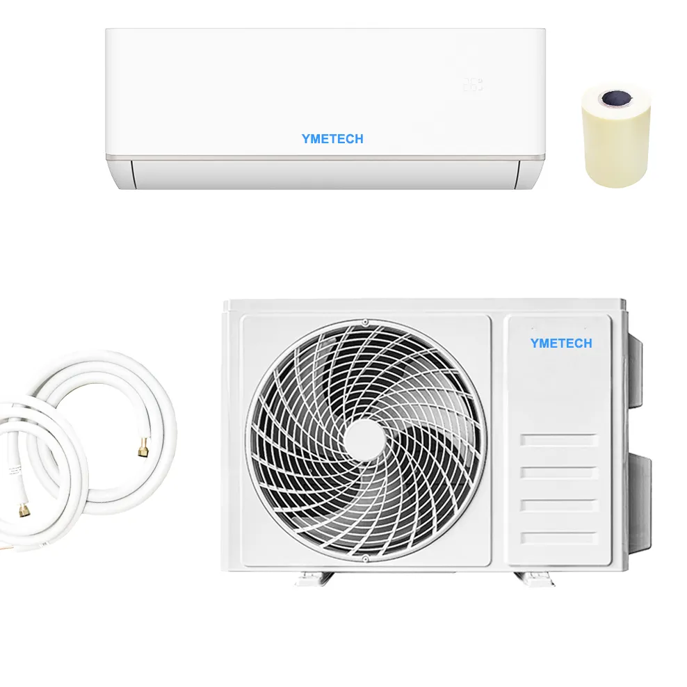 YMETECH Smart WiFi R32 Unidad de aire acondicionado dividido de calefacción y refrigeración AC inteligente sin viento con tipos de alimentación de CA y CC