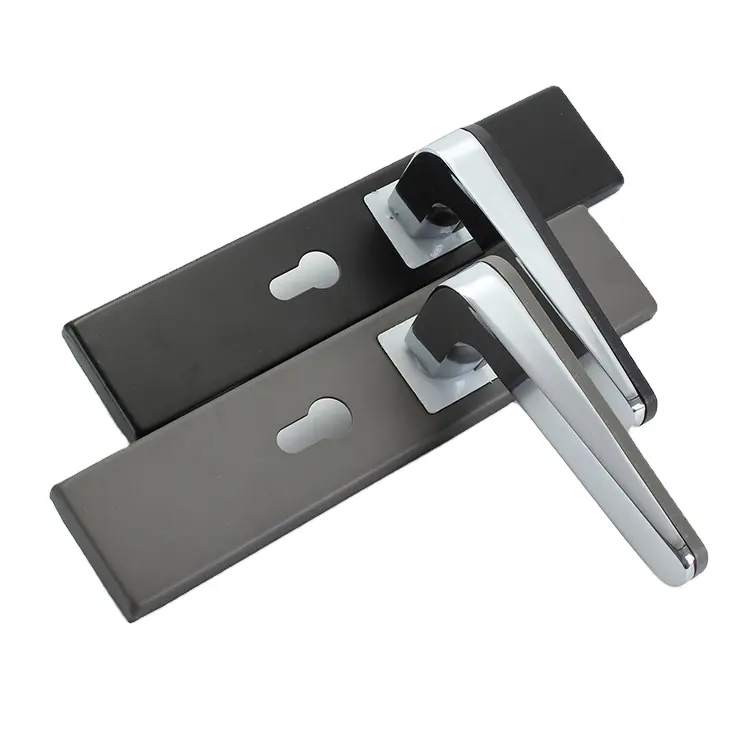 Modern contemporary satin nickel passage hall closet door lever lock set indoor lever door handle