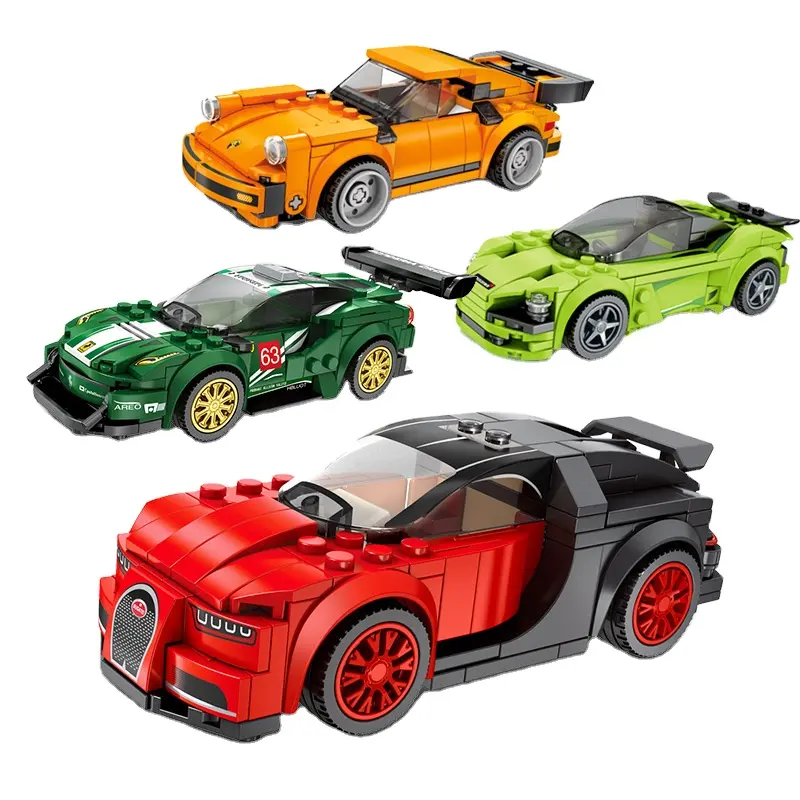 Building blocks sports car racing car modelo montado crianças quebra-cabeça meninos aniversário presente brinquedos