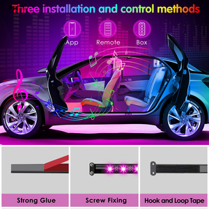 車のインテリアライトとカーアクセサリーAPPコントロールリモート音楽同期色変更RGB車の照明LEDストリップライト - Product Image 5