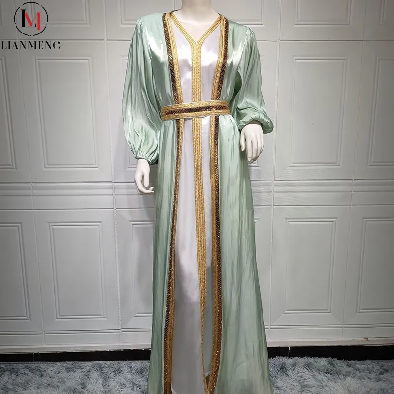 LIANEMENG AS056 proveedor personalizado 2023 vestidos de lujo mujeres para dama musulmana elegante abaya mujeres vestido musulmán