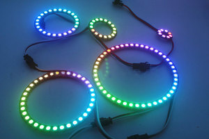 DC5V WS2812B adresli daire halka 2812 RGB piksel IC dahili LED modül lamba 8/16/24/35/45 LED siyah/beyaz PCB Panel ekran - Product Image 4