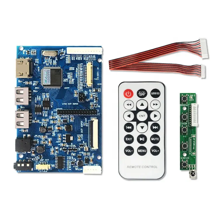 Placa de controlador lcd lvds, kit universal 1920*1080 placa de driver multifuncional com controle remoto sem fio