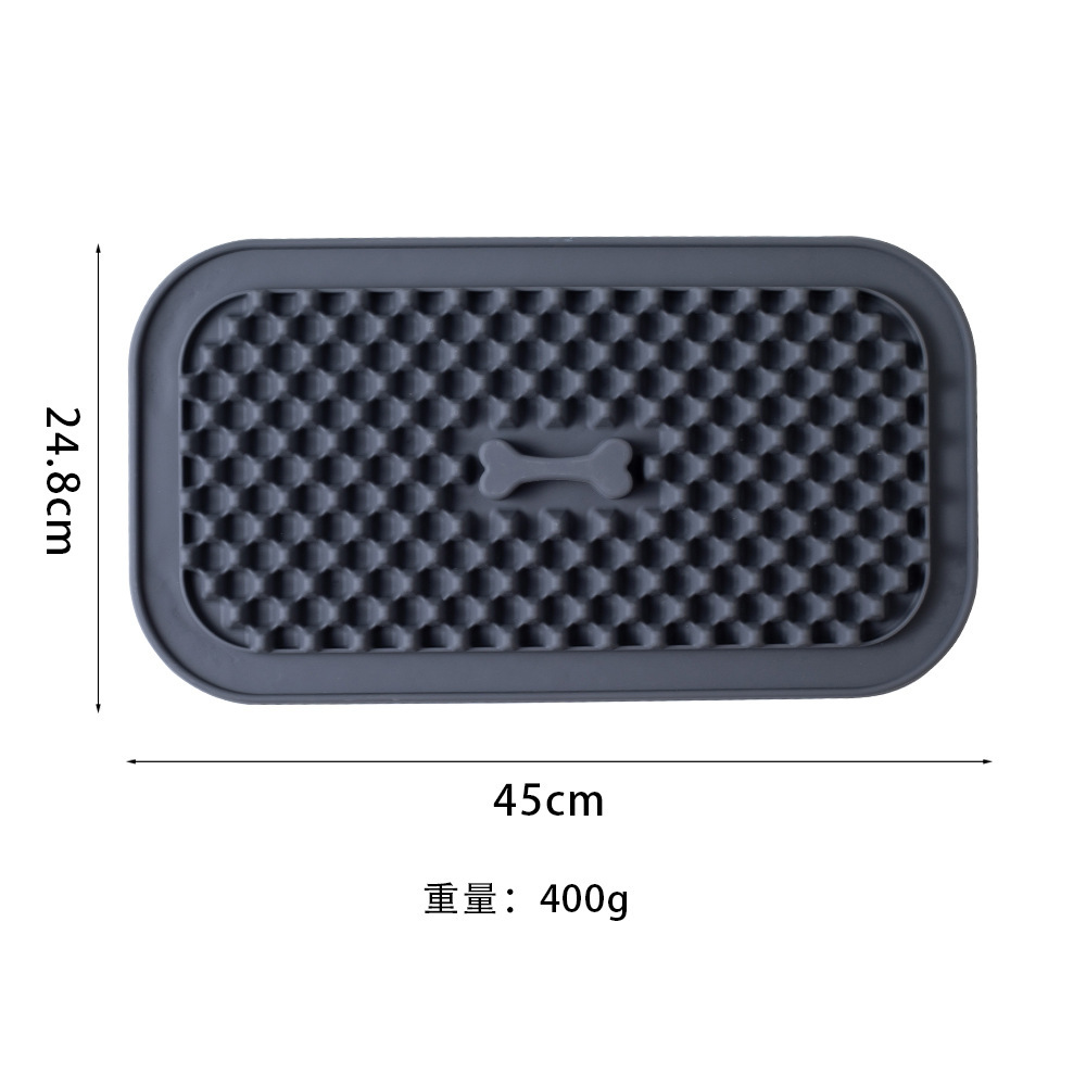 Tapis d'alimentation lente rainuré en silicone (Gris foncé)