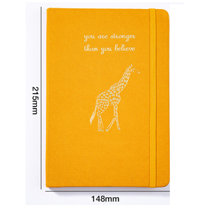 A5 nastro elastico in lino con copertina rigida per diario stampato a mano diario personalizzato con logo semplice - Product Image 5