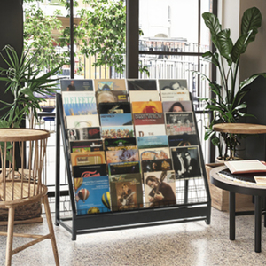 9-Tier di động kim loại sắt Vinyl kỷ lục <span class=keywords><strong>Rack</strong></span> hiển thị đứng CD lưu trữ tủ thường vụ loại - Product Image 1