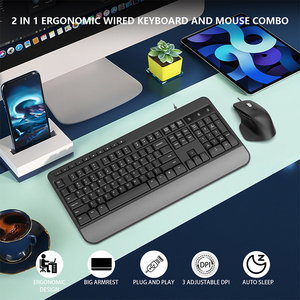 COUSO Großhandel benutzerdefinierte Büro-Computer-Tastatur und Maus ergonomisch volle Größe ergonomische verdrahtete Tastatur und Maus-Combo - Product Image 6