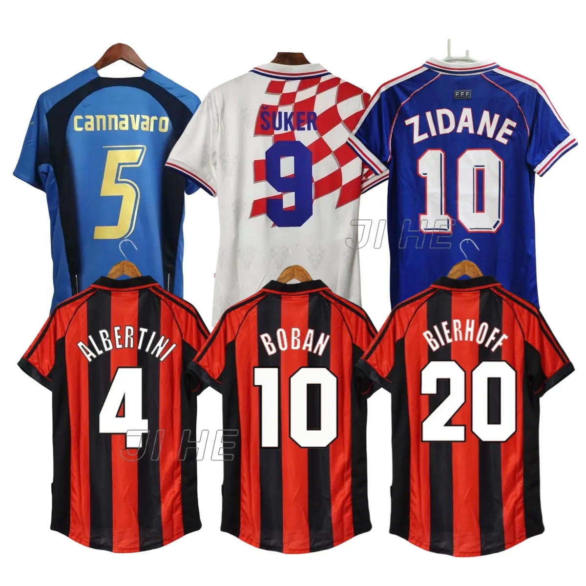 Bán Buôn Retro Cổ Điển Bóng Đá Jersey AC Milan Manchesterss Thành Phố Bóng Đá Áo Sơ Mi