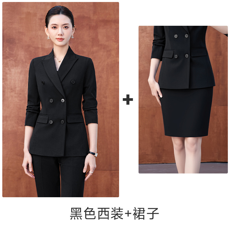 Black coat + skirt