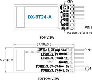 PDDAXLQUE DX-BT24W-A Bluetooth-Modul mit externer Antenne für Informationen zum drahtlosen Bluetooth-Transceiver-Modul Arduino BLE 5.1