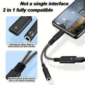 威林2合1音频电缆USB Type-C音频充电适配器，带3.5毫米耳机插孔，用于麦克风公母转换器 - Product Image 3