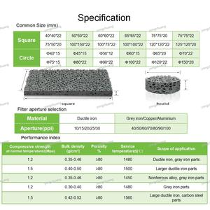 高强度泡沫陶瓷过滤器用于铜合金熔化过滤有效熔体净化弯曲切割焊接 - Product Image 5