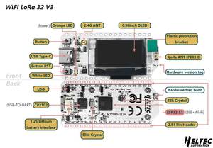 Heltec WiFi lora 32 esp32 kablosuz modülü geliştirme kurulu ile akıllı şehir çiftlikleri için 0.96 inç Oled dijital ekran sanayi