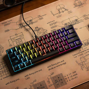 A61K Nuova Tastiera Meccanica da Gaming con Retroilluminazione LED, 61 Tasti, Mini Cablata Type-C, Switch Blu per Uso Ufficio, Laptop e PC - Product Image 2