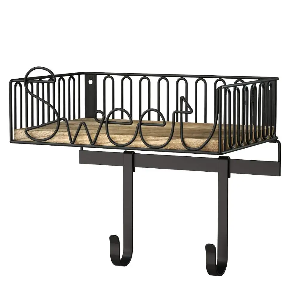 Colgador de tabla de planchar, soporte de hierro y tabla de planchar para organización y almacenamiento de la lavandería, color negro carbonizado