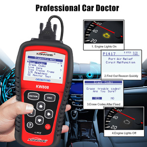 KONNWEI KW808 motor programable ecu12v pro piezas coche de gasolina diésel con EVAP PCM leer y borrar códigos de falla/leer sensor en vivo