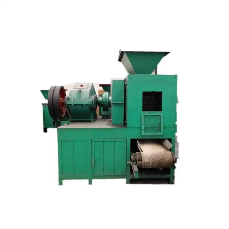 Máquina de briquetas de tornillo compacto de doble rodillo seco precompresión de polvo de fertilizante inorgánico mineral químico industrial