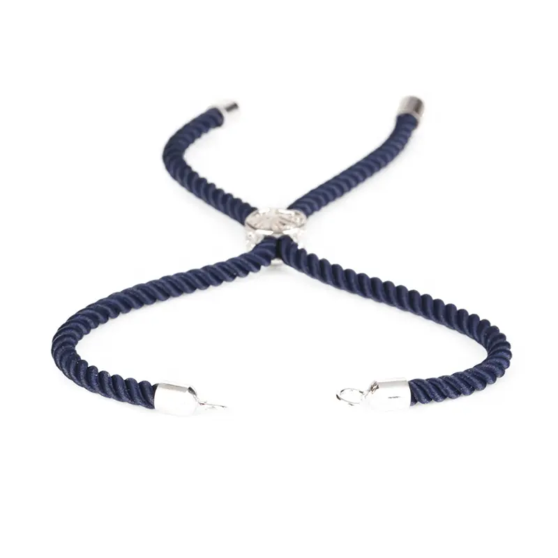 Corda de tecelagem de algodão e nylon, alta qualidade, 10cm de comprimento, fivela ajustável, cor mista, corda de fio para pulseira
