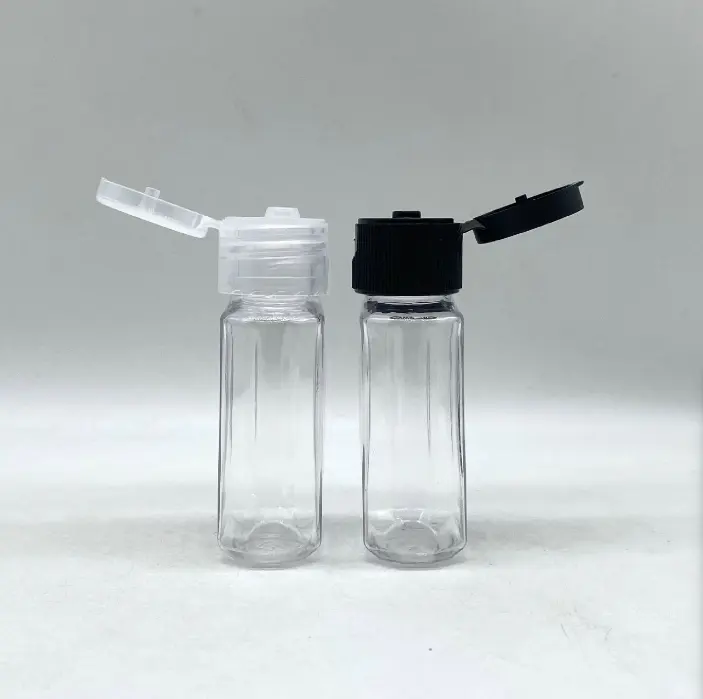 25ml PET-Flasche mit Schraub verschluss Flip-Top-Lotion flasche Quadratische Plastik flasche Kosmetischer Siebdruck Nasenspray Benutzer definierte Farbe