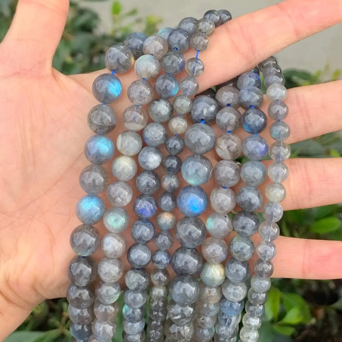 Tự Nhiên Labradorite Vòng Hạt Đối Với Trang Sức Làm DIY Đá Quý Đính Cườm Vòng Cổ 15.5Inch Bán Buôn 3/4/6/8/10/12/14 Mét