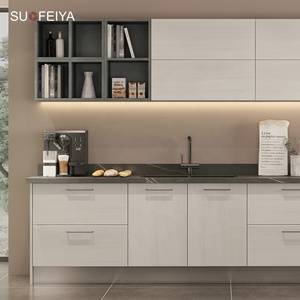 Suofeiya יפני סגנון מטבח ריהוט PVC עץ מבריק מטבח ארונות