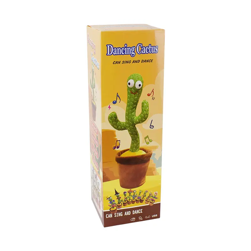 2022 Electric Swing Dancing Cactus Play Plush Toys Singing Stuffed Plants Supplier
