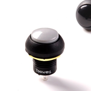 Interruttore a spinta da 12mm 2pin 3A blocco momentaneo in Nylon impermeabile IP67 Mini interruttori a pulsante - Product Image 3
