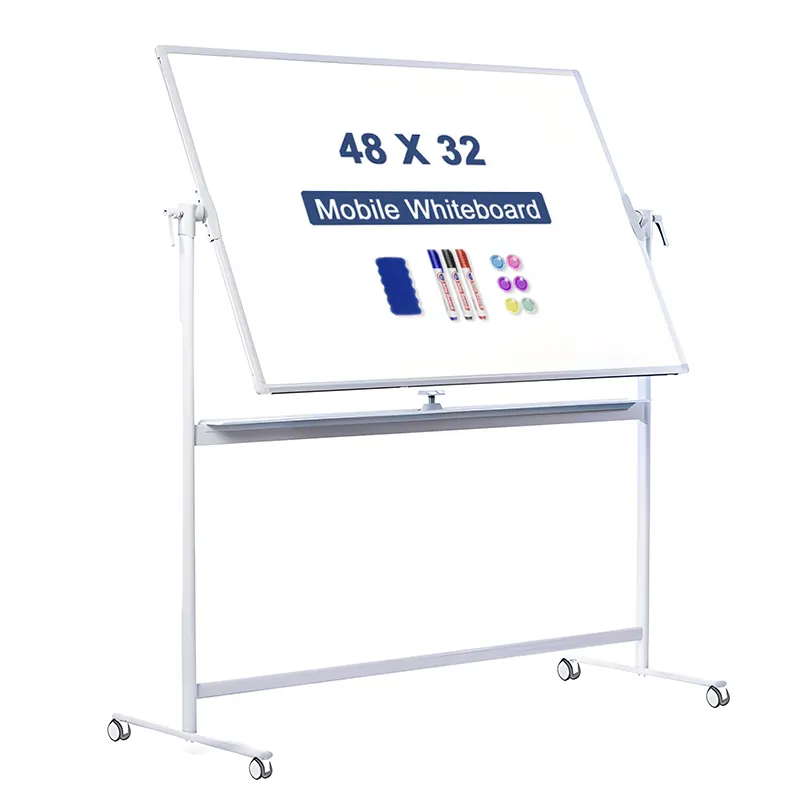 Pizarra blanca magnética de doble cara para aula, con soporte, para enseñanza y escritura, venta directa de fábrica